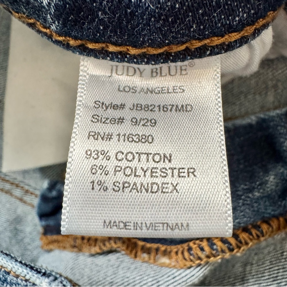 Judy Blue Distressed Skinny Red Buffalo Plaid Denim Blue Jeans Size 9/29 - Picture 9 of 15